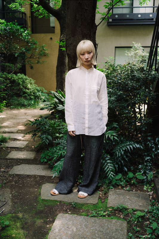 HAND STITCH KURTA SHIRT/CRISP SHEER COTTON TWILL