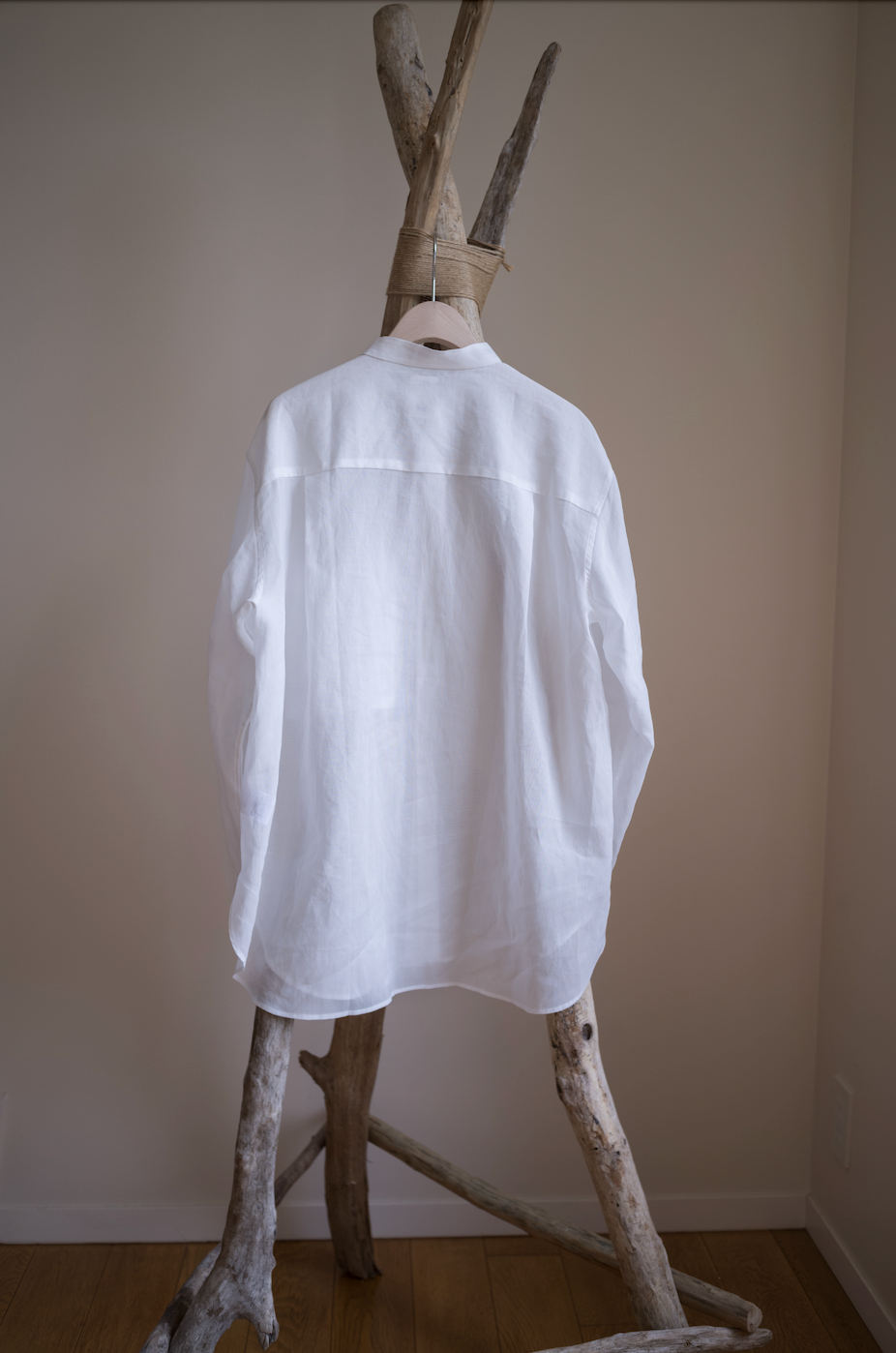 25SS HAND STITCH KURTA SHIRT/CRISP SHEER COTTON TWILL