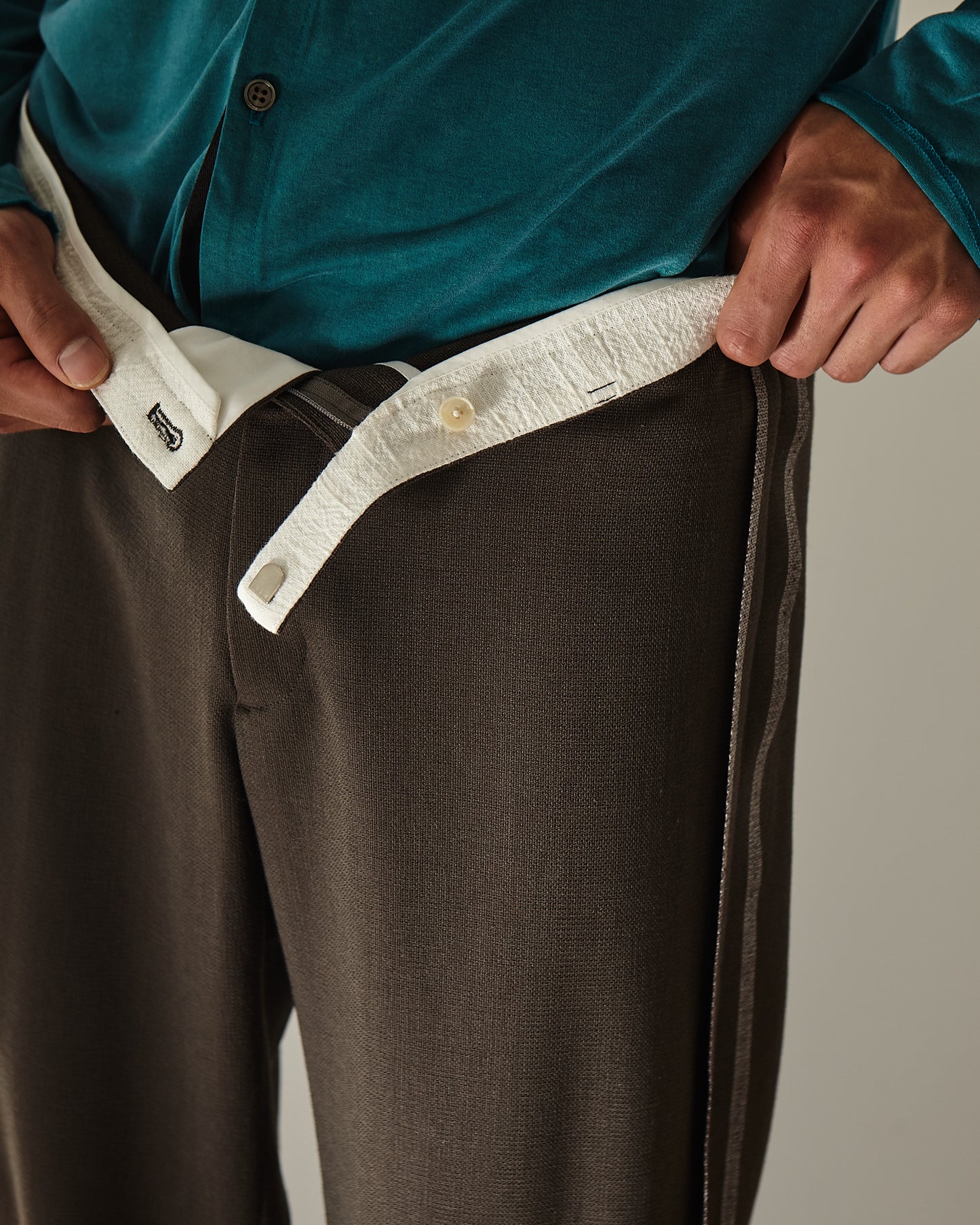 24AW LINED TAILOR PANTS/HARD TWISTED WOOL MESH