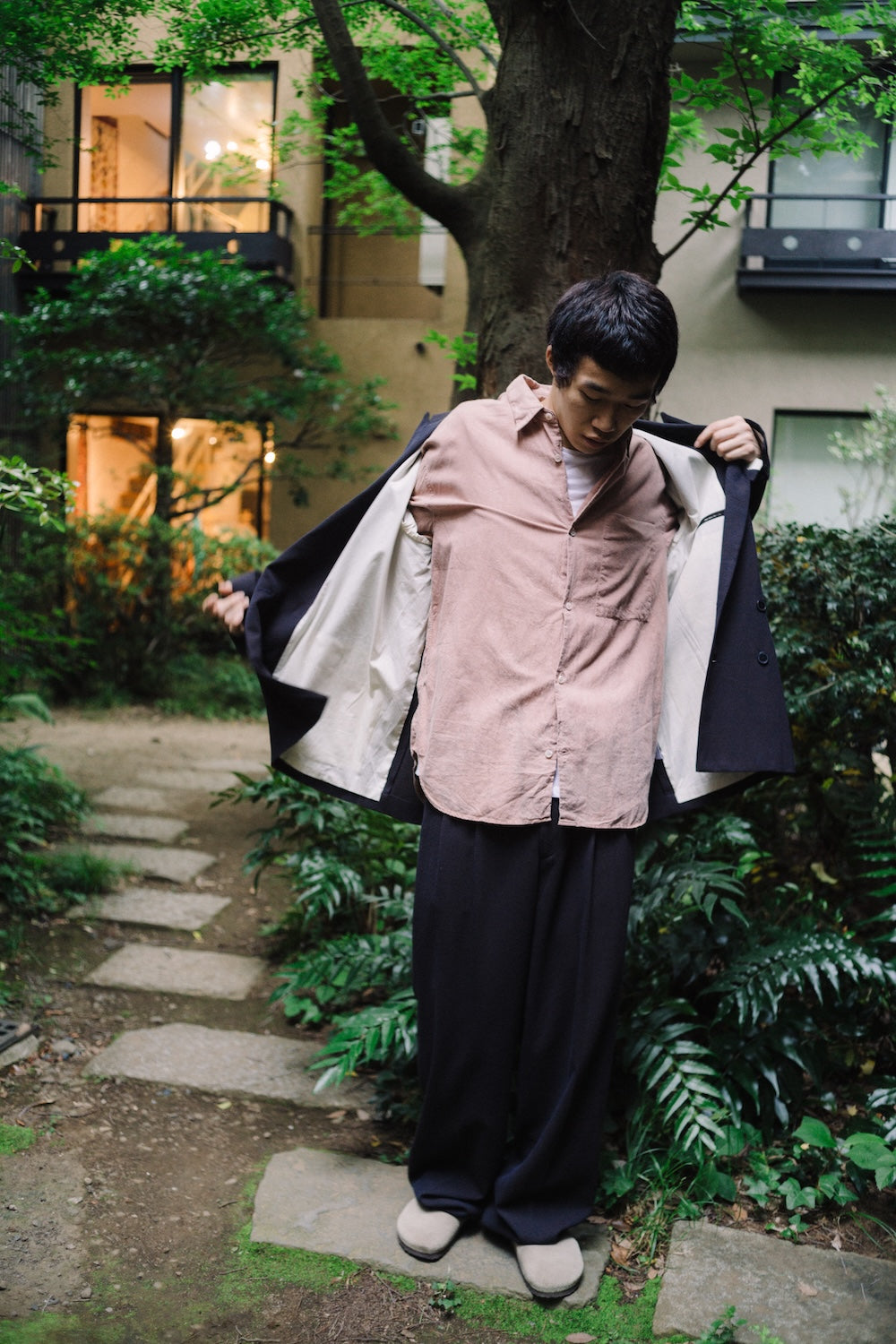 TRAVEL TAILORED JACKET /SUMMER HERRINGBONE