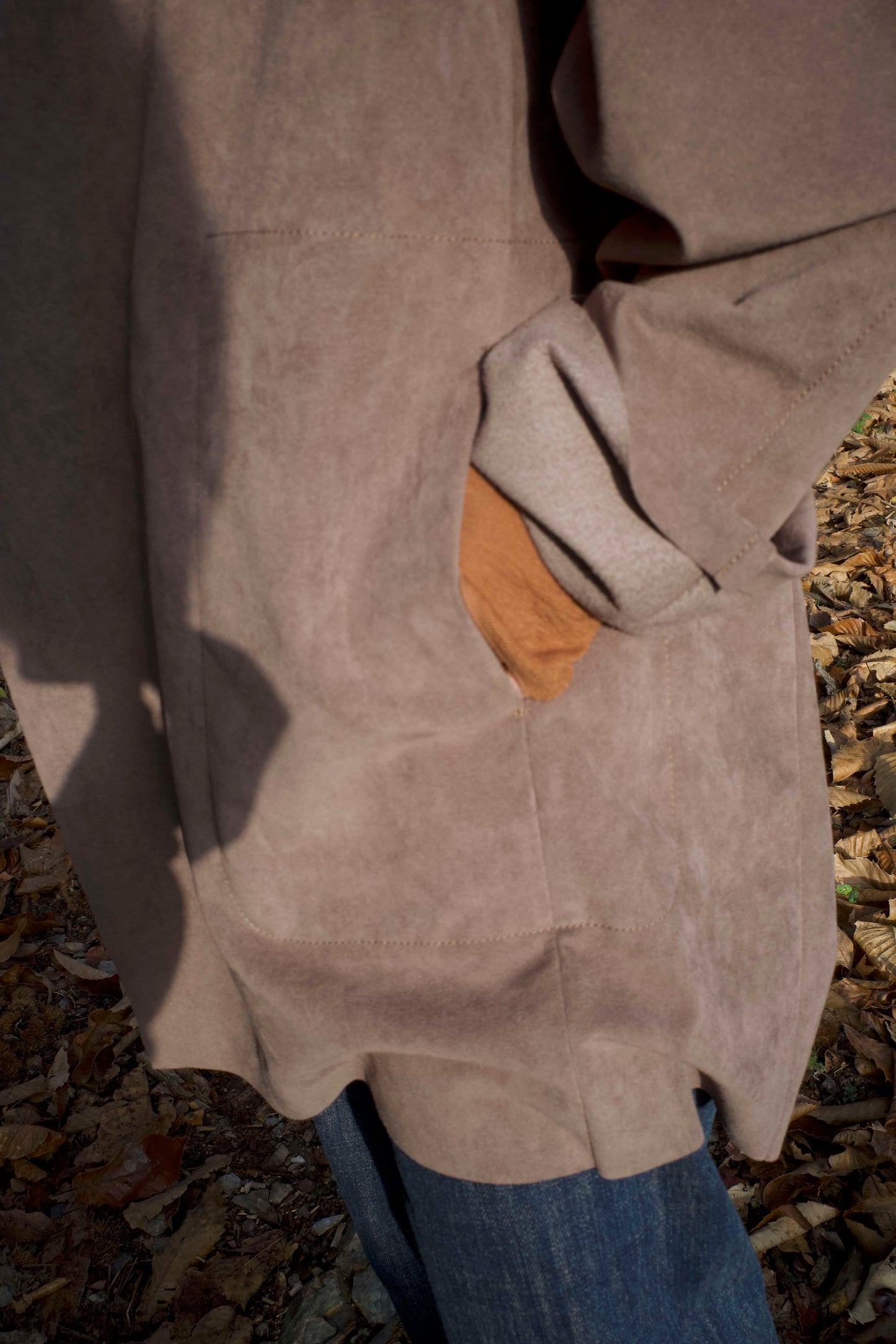 25AW VEGETAL DRAPED GOWN /ULTRASUEDE