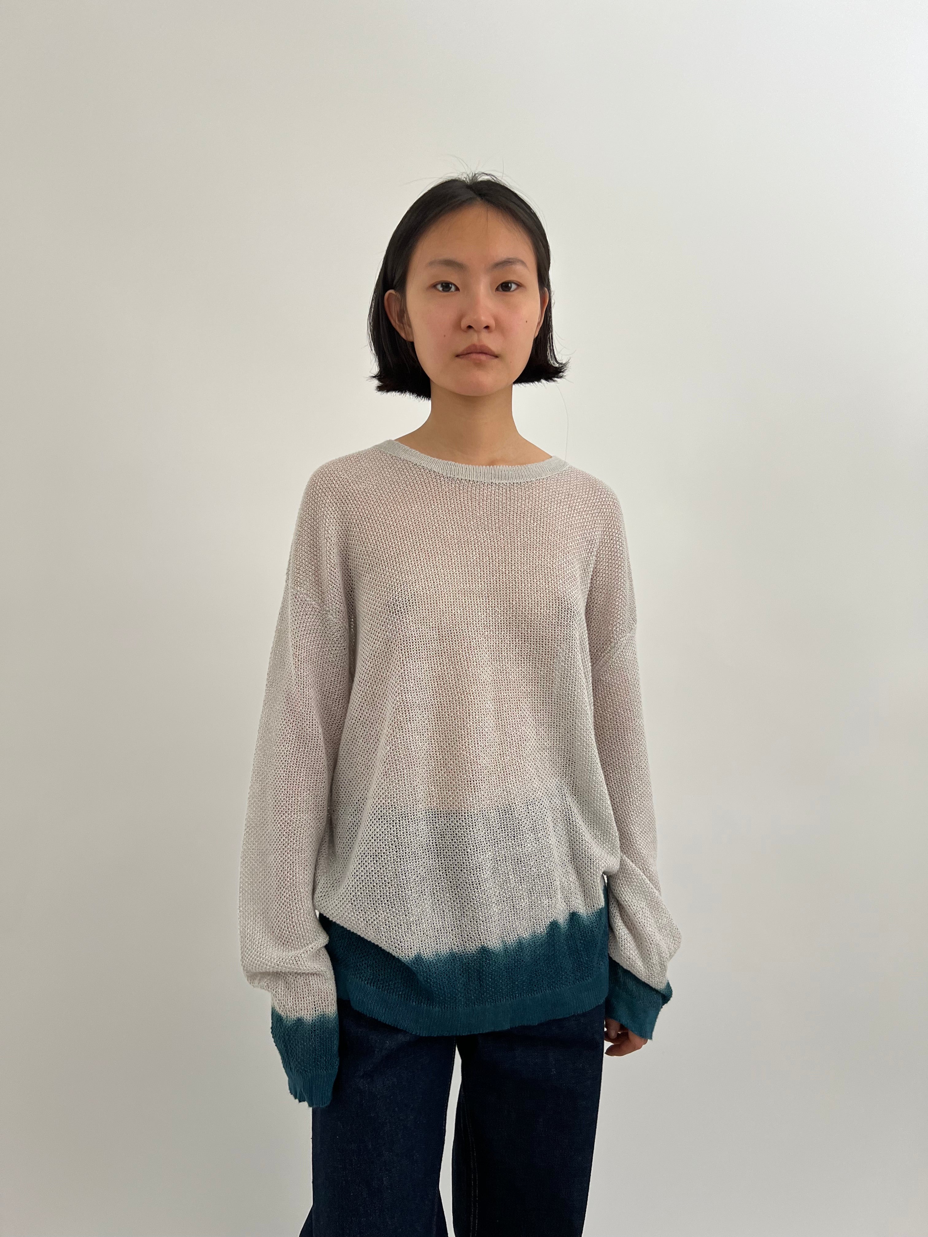 Komorebi Sweater - Off white-indigo – seya-voyage