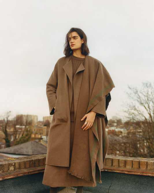 YAK Stole With Striped Hem