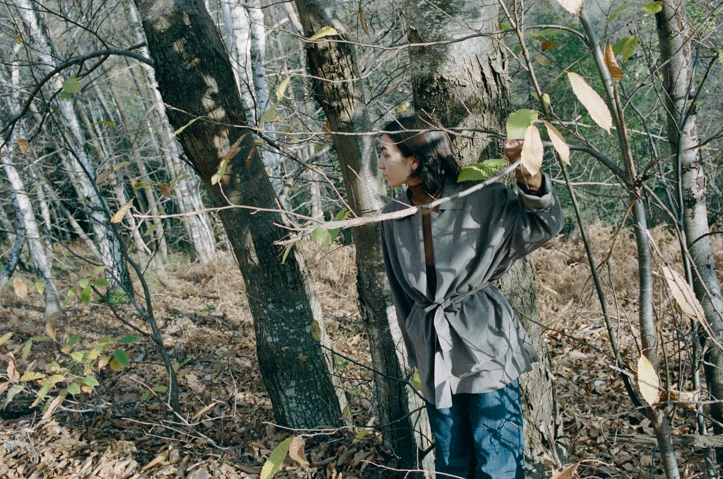 25AW VEGETAL DRAPED GOWN /ULTRASUEDE