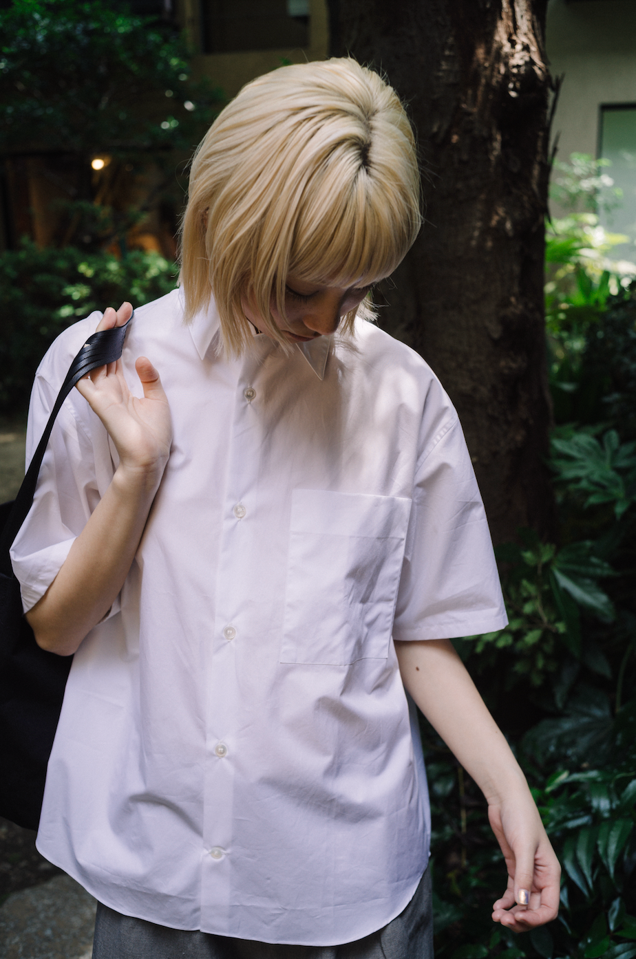 ETERNAL SUMMER SHIRT WHITE / MICRO BRUSHED COTTON – seya-voyage ETERNAL SUMMER SHIRT WHITE / MICRO BRUSHED COTTON – seya-voyage