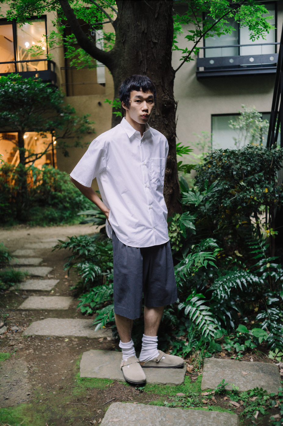 ETERNAL SUMMER SHIRT WHITE / MICRO BRUSHED COTTON – seya-voyage ETERNAL SUMMER SHIRT WHITE / MICRO BRUSHED COTTON – seya-voyage