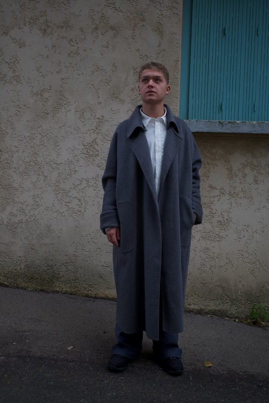 DOUBLE FACE MARCEL COAT / SILK BLENDED MERINO WOOL