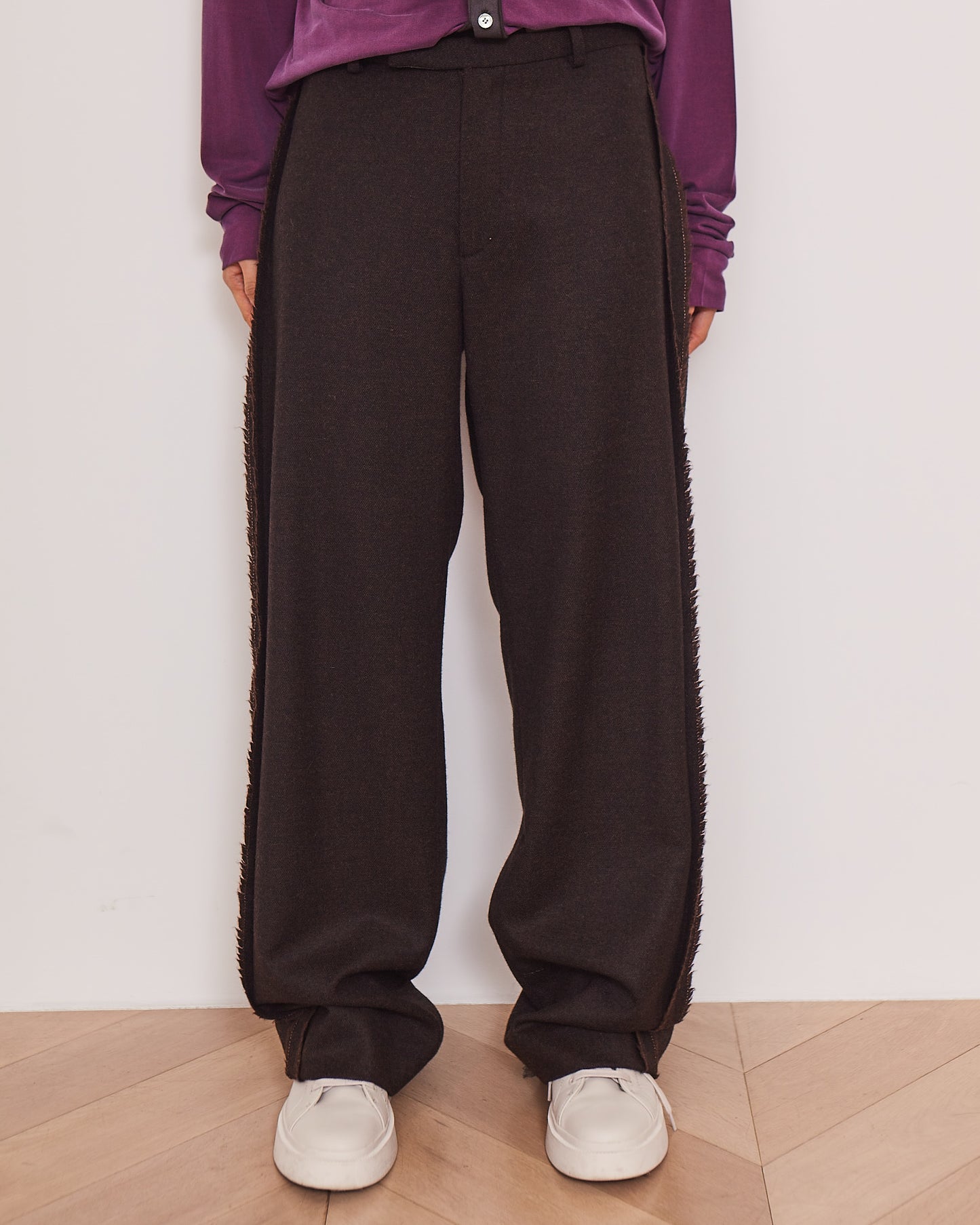 24AW LINED TAILOR PANTS / FINE GRAINED TWEED