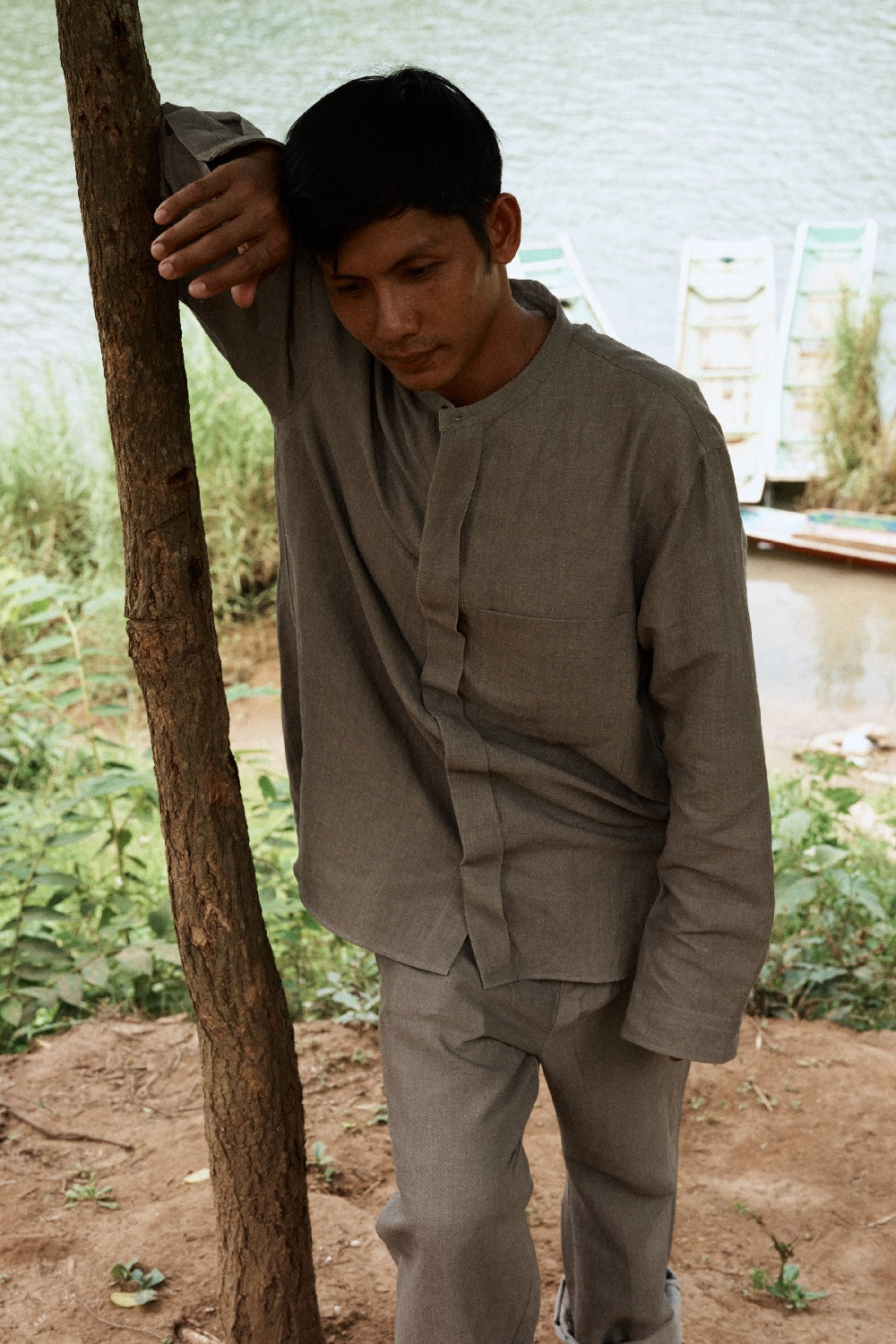 RIVERMAN OVERSHIRT/KERSEY CHAMBRAY LINEN