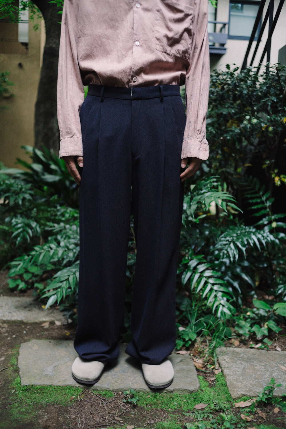 TRAVEL PANTS/SUMMER HERRINGBONE