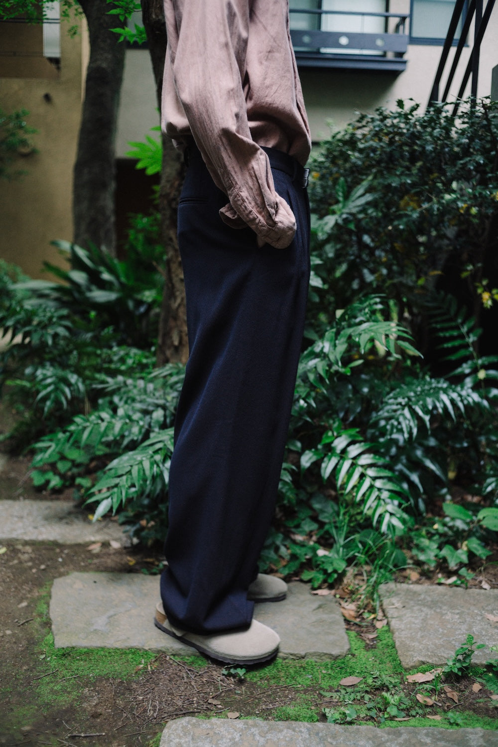 TRAVEL PANTS/SUMMER HERRINGBONE