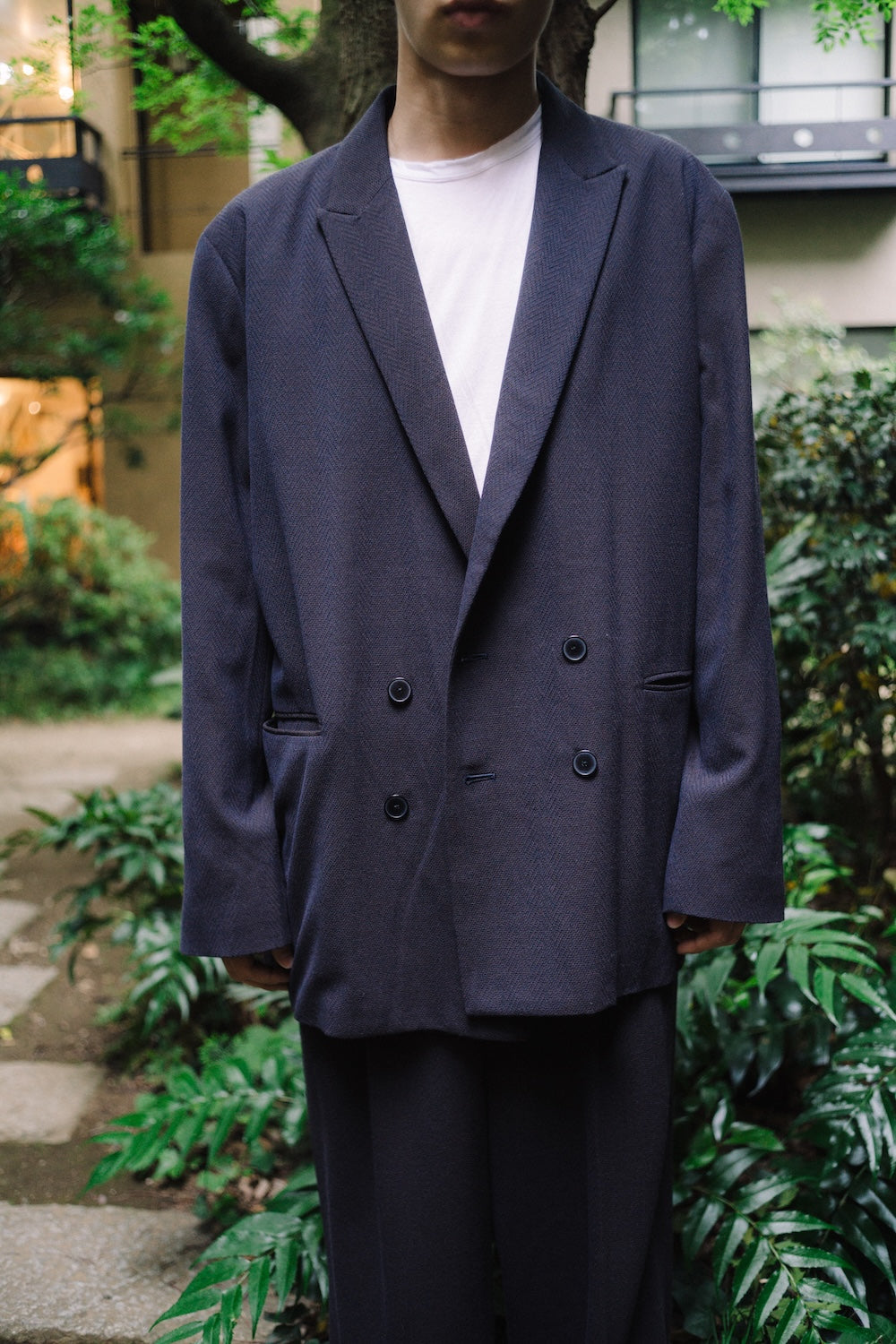 TRAVEL TAILORED  JACKET /SUMMER HERRINGBONE