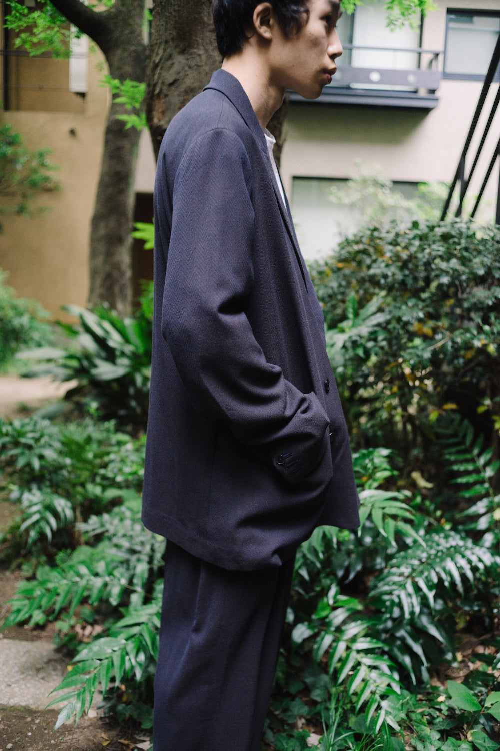 TRAVEL TAILORED  JACKET /SUMMER HERRINGBONE
