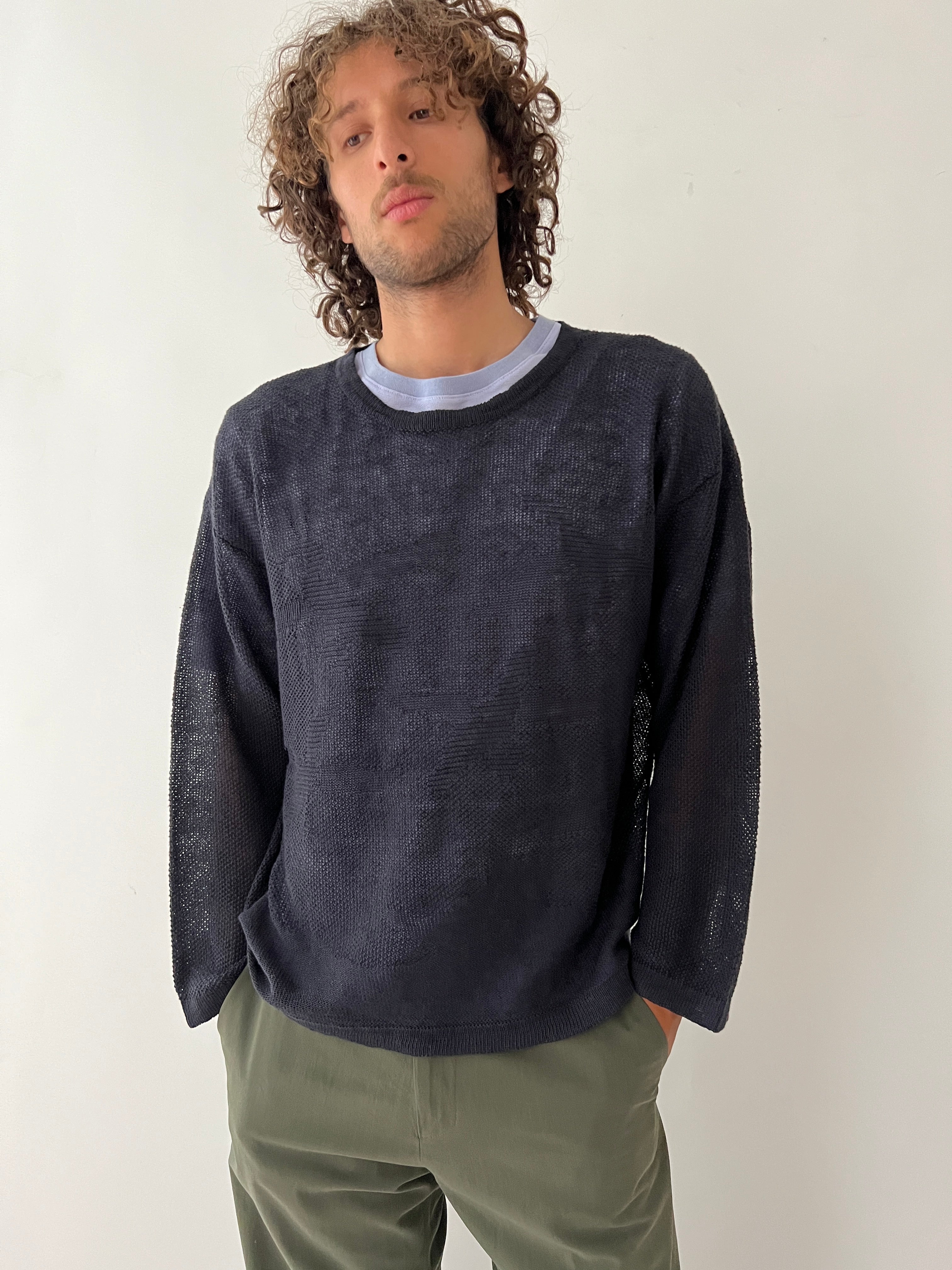 24SS KOMOREBI JACQUARD SWEATER / LARGE GG KANOKO