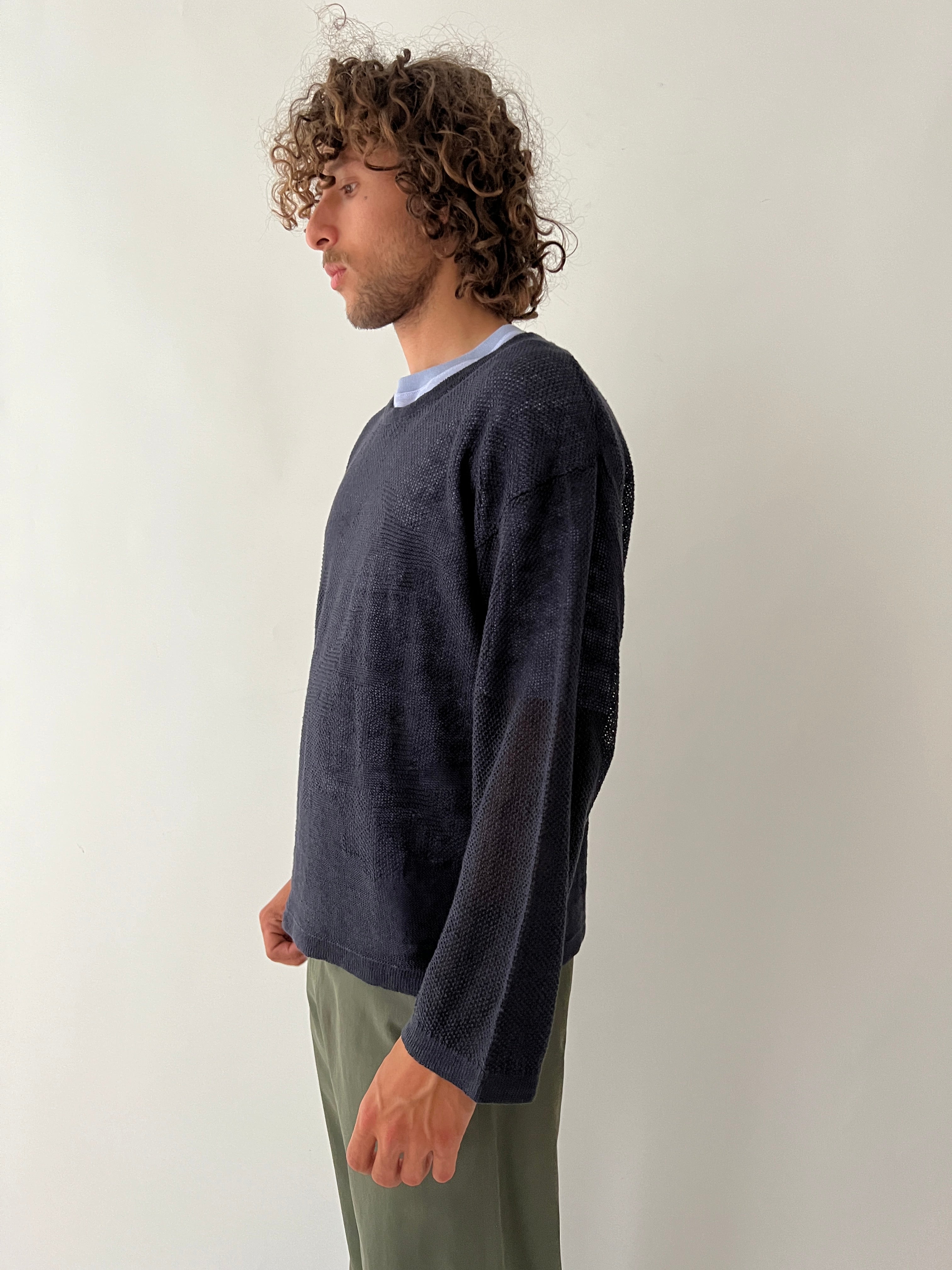 24SS KOMOREBI JACQUARD SWEATER / LARGE GG KANOKO