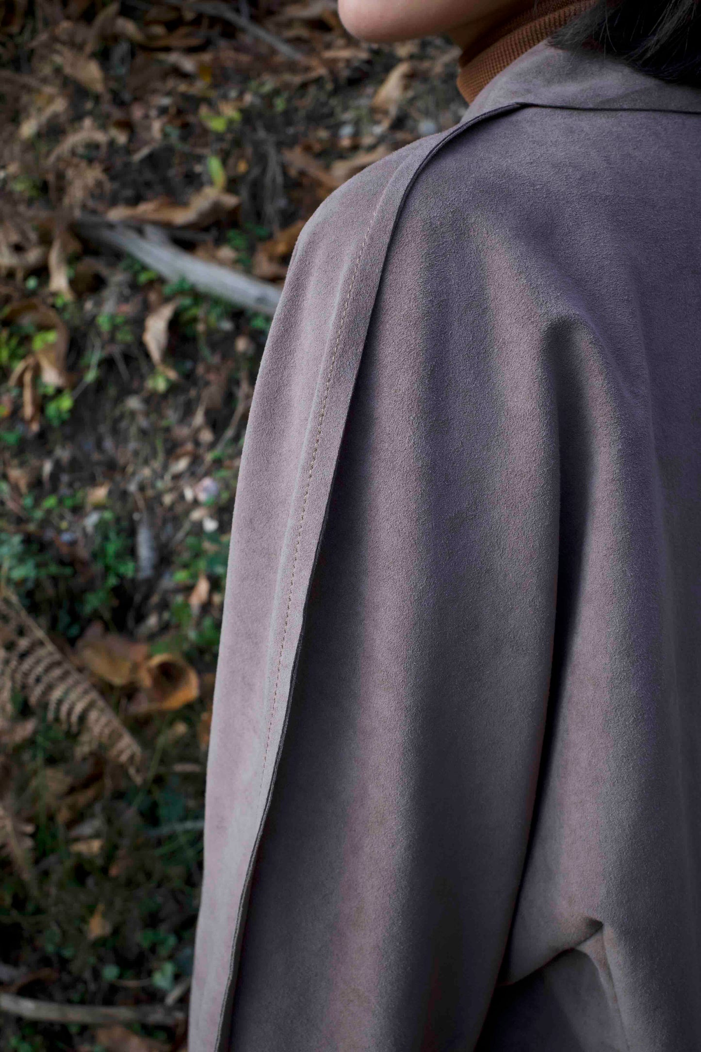 25AW VEGETAL DRAPED GOWN /ULTRASUEDE