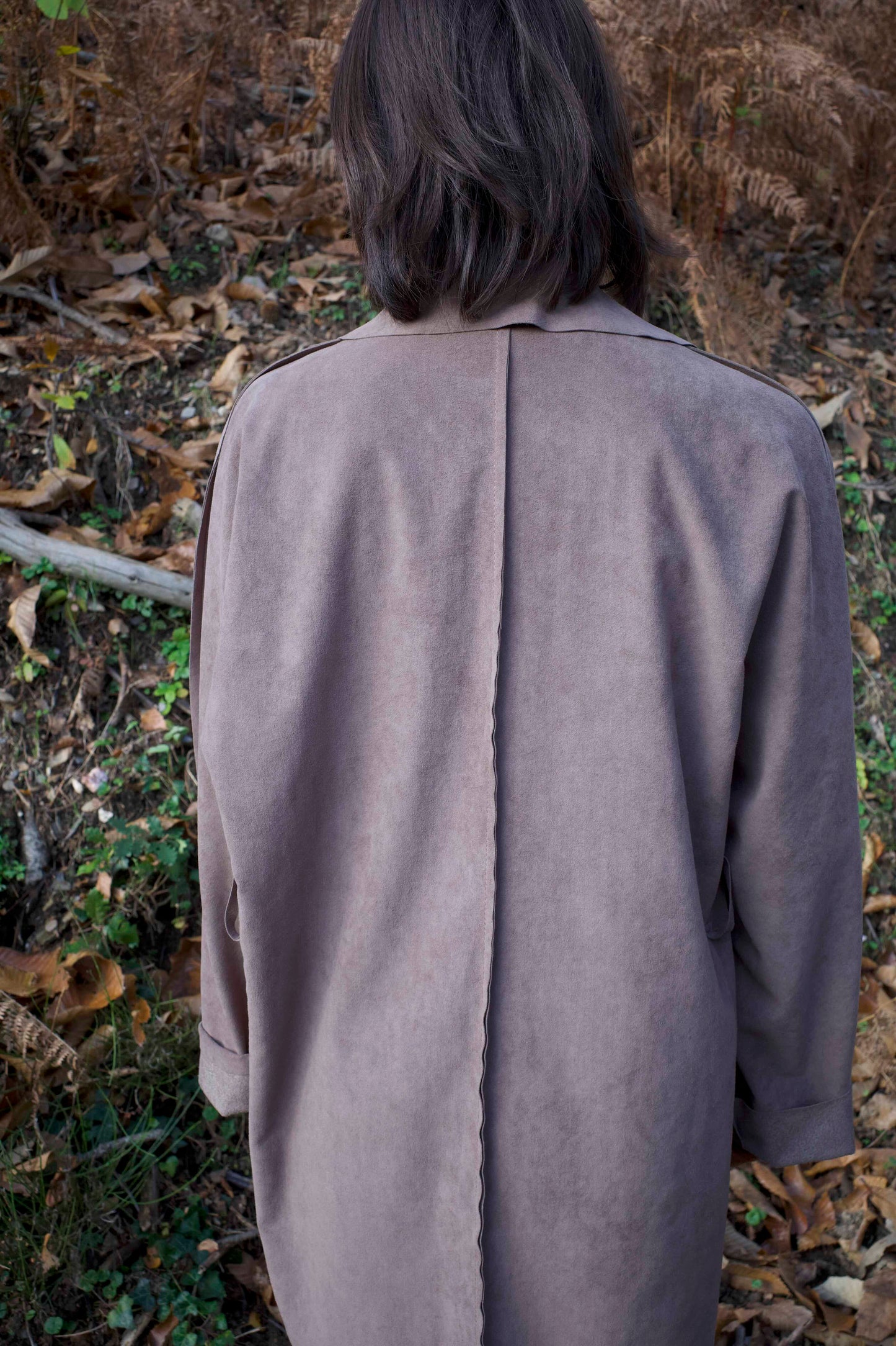 25AW VEGETAL DRAPED GOWN /ULTRASUEDE