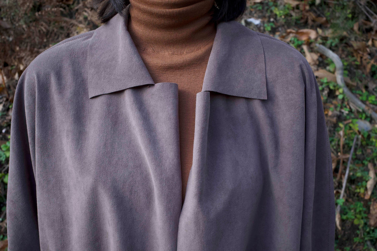 25AW VEGETAL DRAPED GOWN /ULTRASUEDE