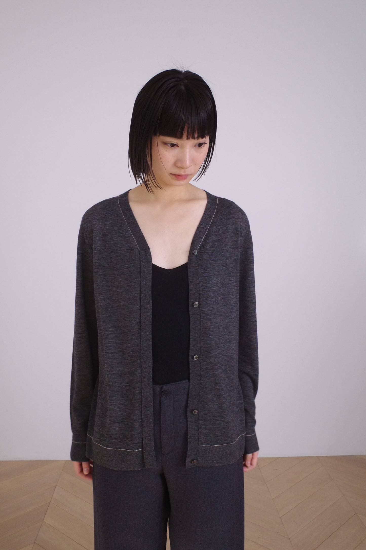 STITCHED CARDIGAN/BREEZE YAK