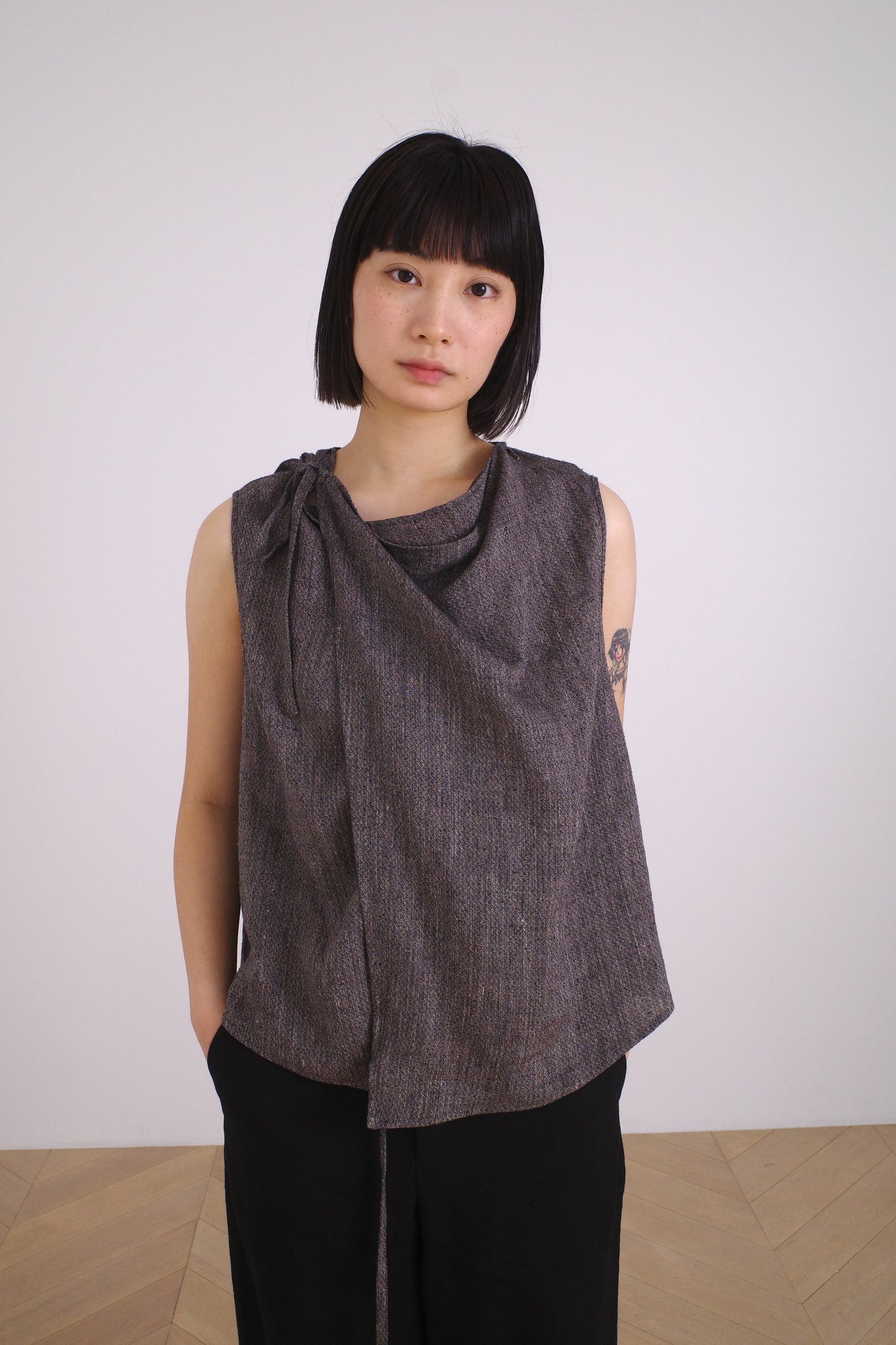 SHAXI BLOUSE/MELON DOBBY
