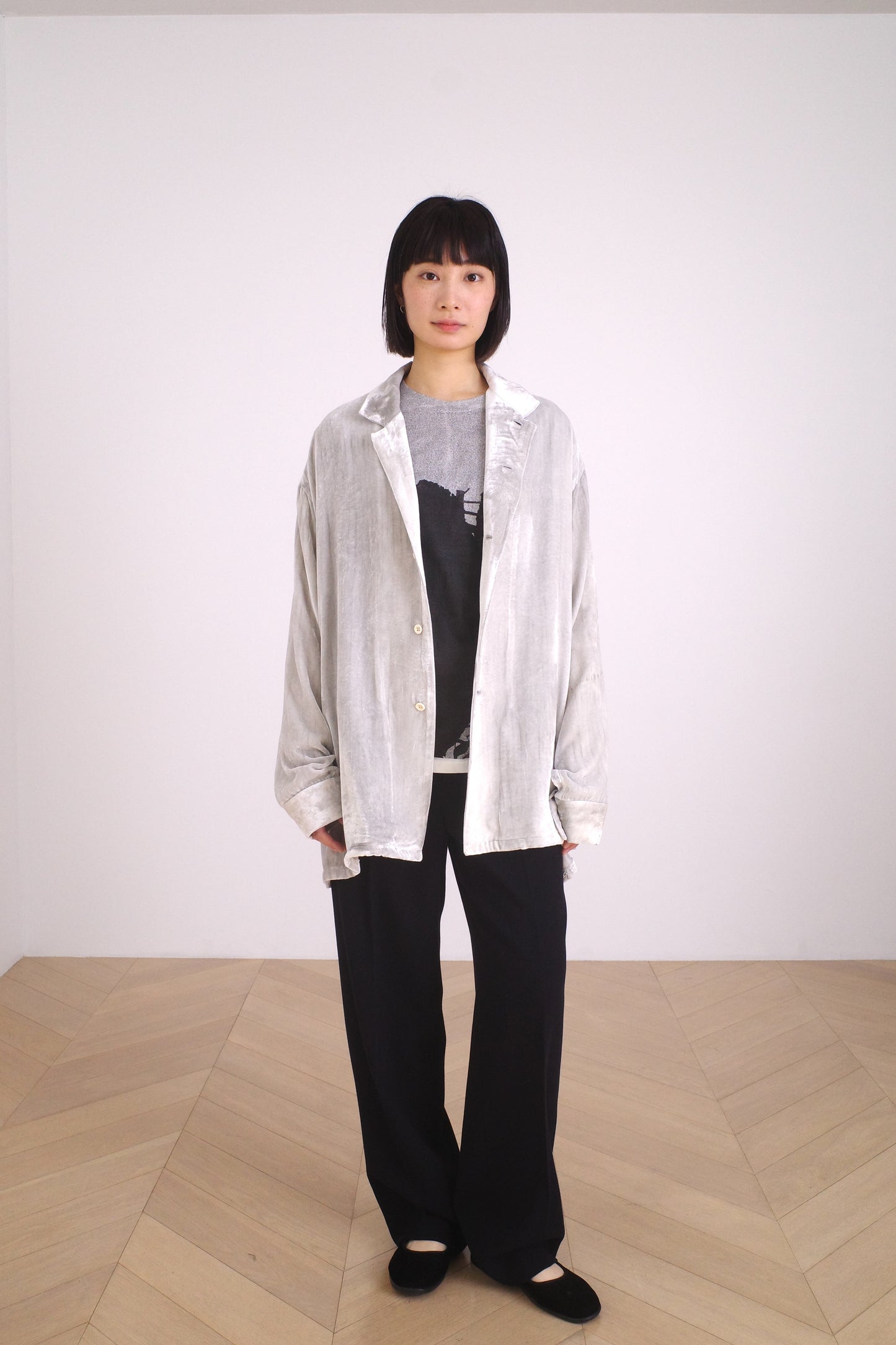 VOYAGE OVERSHIRT /INK PAINT VELVET