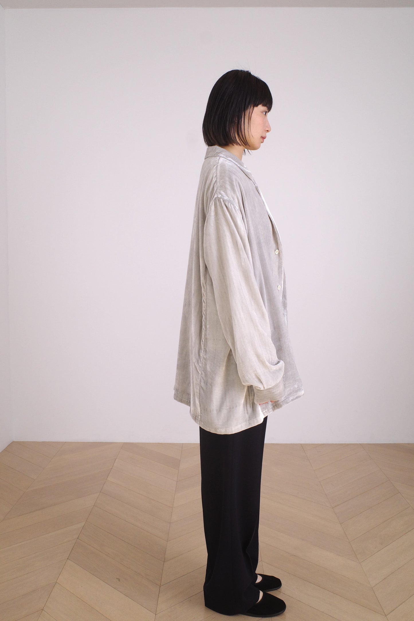 VOYAGE OVERSHIRT /INK PAINT VELVET