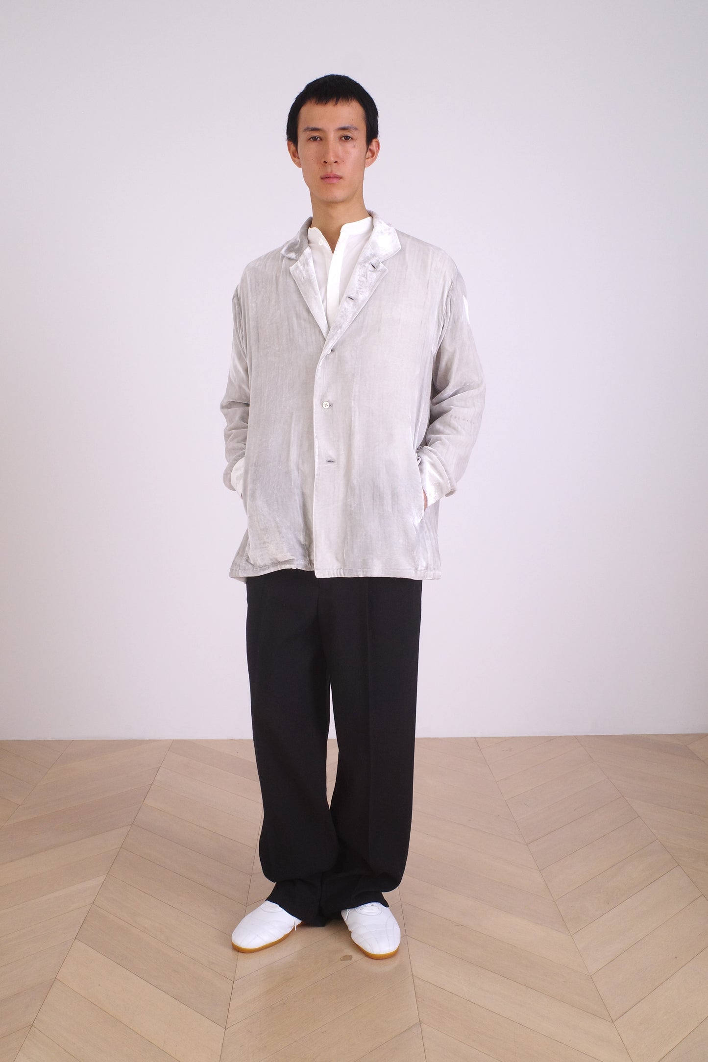 VOYAGE OVERSHIRT /INK PAINT VELVET