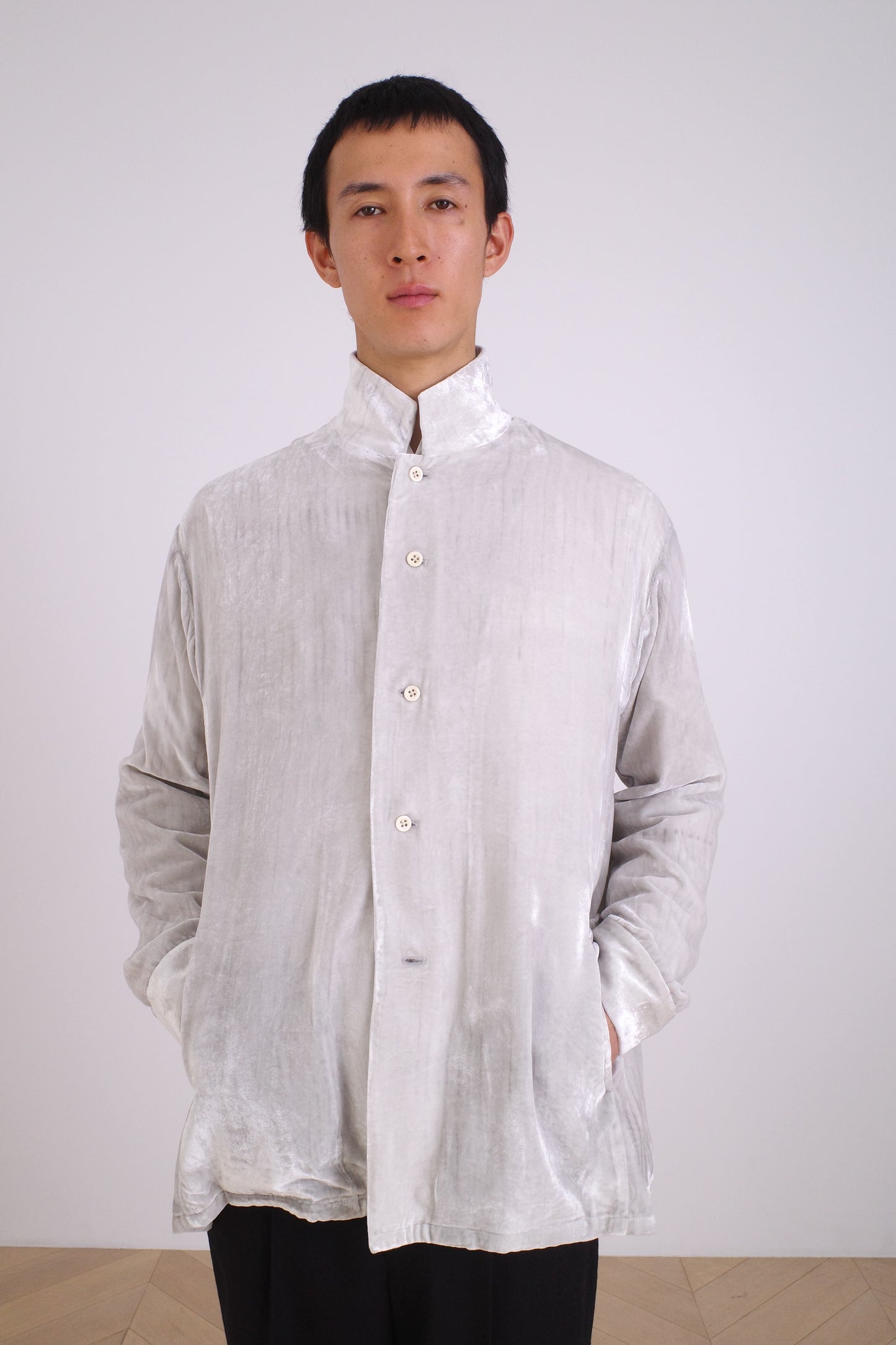 VOYAGE OVERSHIRT /INK PAINT VELVET