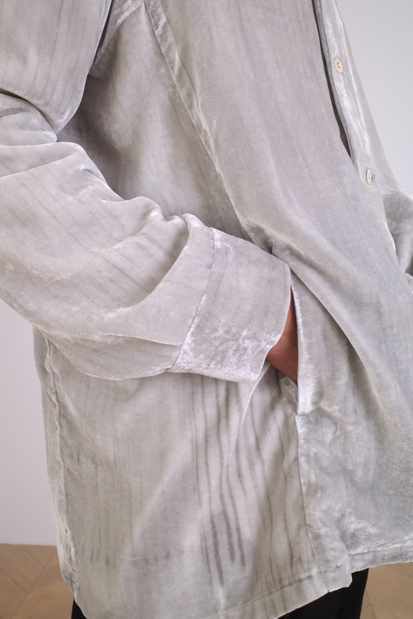 VOYAGE OVERSHIRT /INK PAINT VELVET