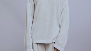 Komorebi Sweater - Off white-indigo – seya-voyage