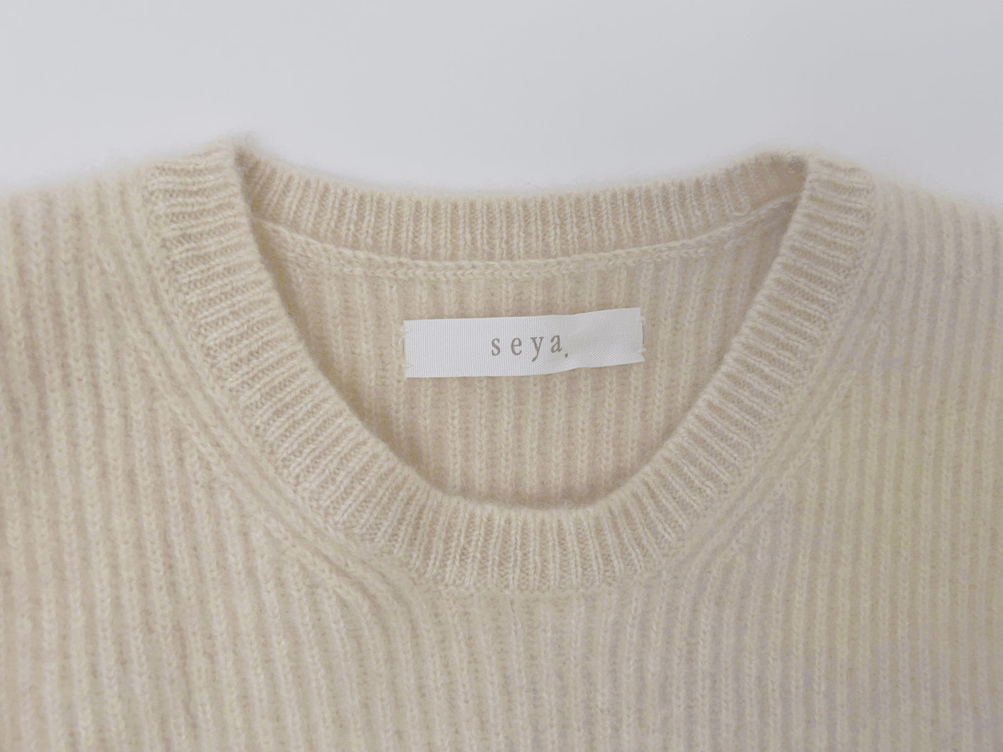 Upside Down, Double Rib Cashmere Crew Neck Sweater